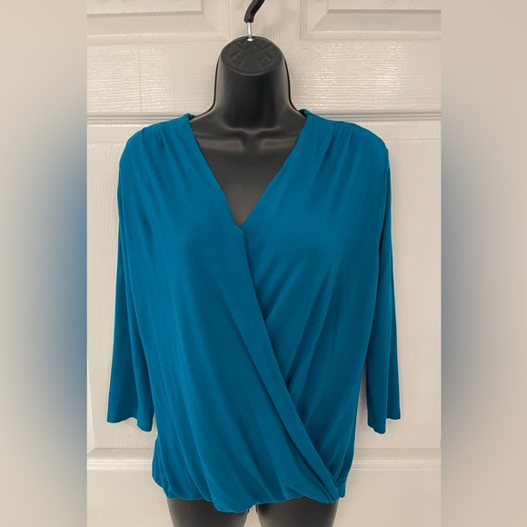 Old Navy Tops - ❤️Old  Navy Blue Crossover, Draped Flowing Front of Shirt, NWOT, Turquoise Blue